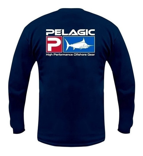 Playera Pelagic Manga Larga Deluxe Navy 1173201001 