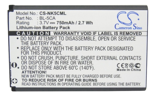 Batería Alternativa P/ Nokia Bl-5c Nk5cml 3.7v 750mah