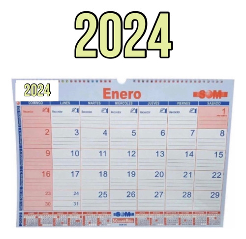 Calendario 2024 Mensual Som 507 Esp (44x31) Pared- San Telmo