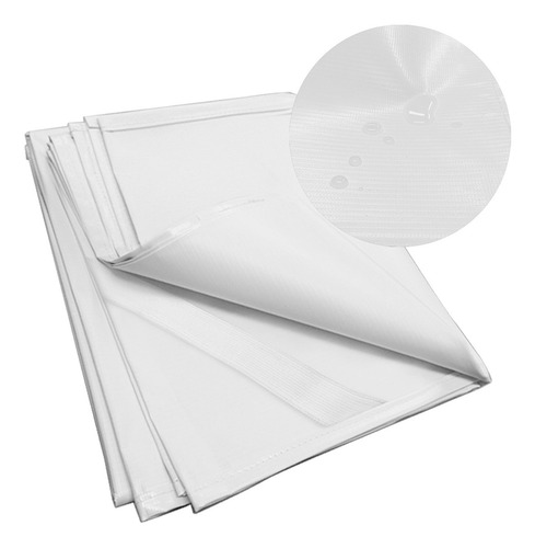 Cubre Colchónes Pvc Impermeable 1½ Plaza Con Elásticos Color Blanco Diseño De La Tela Liso