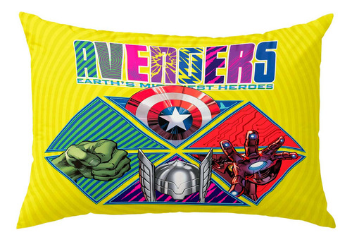 Almohada 70x50 Cm Avengers Escudos - Providencia Color Amarillo