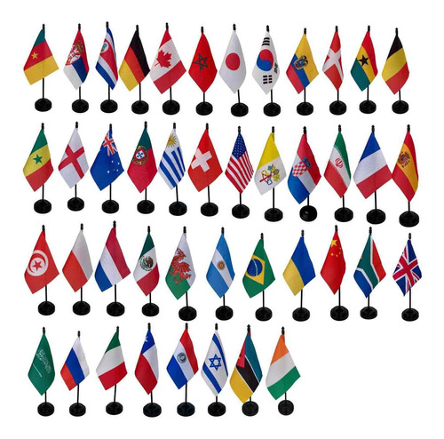 Kit  Decoração 50 Bandeirinhas De Mesa Países Variados  