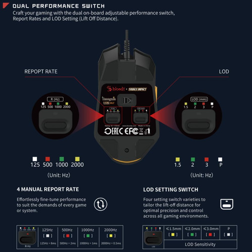 Bloody W63 Max Rgb Gaming Mouse, 12,000 Ipc, Sensor Bc3332 -