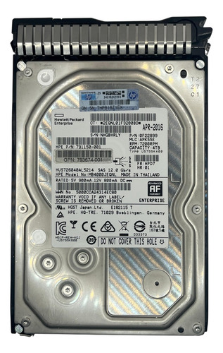 Hd Hp 4tb 7.2k 3,5 Sas 12gb 793763-001 793674-001 793669-b21 @ Prateado