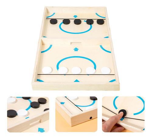 Fast Puck Game Juego De Mesa De Hockey Navideño De Madera