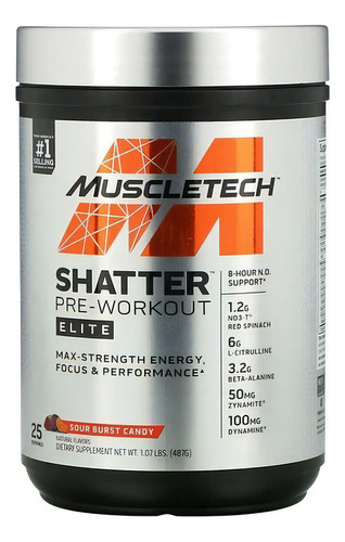 Sabor de doces Muscletech Shatter Elite 25 Serv Sour Burst