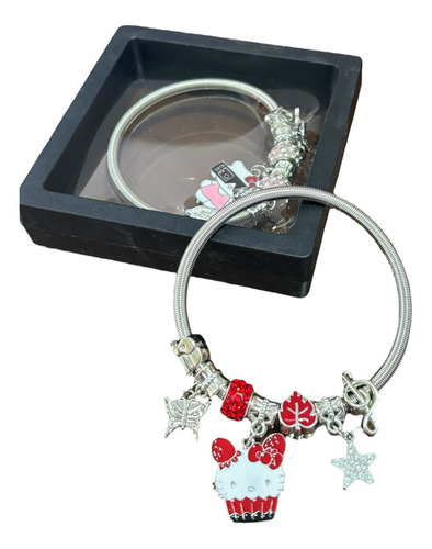 12 Recuerdo Pulsera Tipo Pandora Hello Kitty Brasalete 12pza