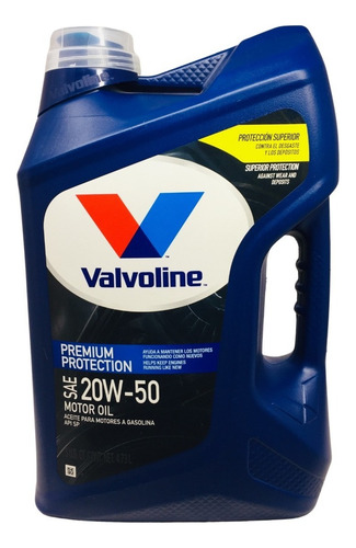 Imagen 1 de 5 de Aceite De Motor Valvoline Premium Protection 20w50 4,73 L