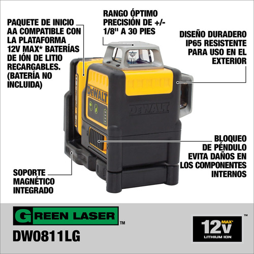 Láser Línea Verde 360° 12v Max Dewalt Dw0811LG
