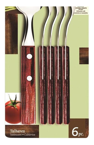 Colher Mesa Tramontina Cabo Polywood Com 06 Pecas 21103/670