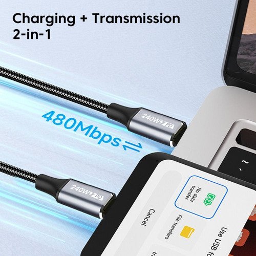 Cable De Carga Rápida De Línea De Datos Usb-c A Tipo C Macho