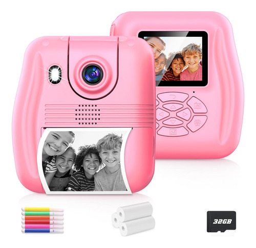 Cámara De Impresión Instantánea Luoba Kids De 12 Mp, 1080p,