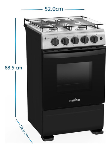 Cocina De Piso A Gas 51 Cm Inox Mabe Cmc5115ax0 Inox