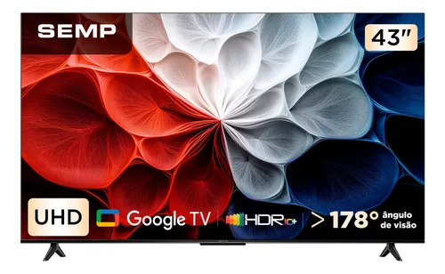 Smart Tv 43'' Semp 43s62 Led Hva Google Tv Hdr Uhd 4k Hdmi