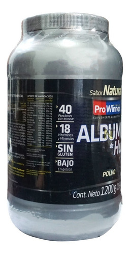 Imagen 2 de 5 de Albumina De Huevo (natural 1200 Gr) Prowinner