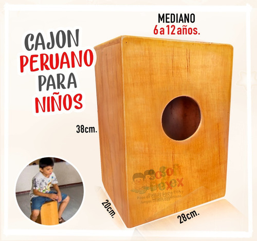 Cajon Musical Peruano Para Niños De 6 A 12 Años.