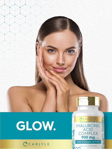 Suplemento De Ácido Hialurônico Carlyle 900 Mg Com Colágeno