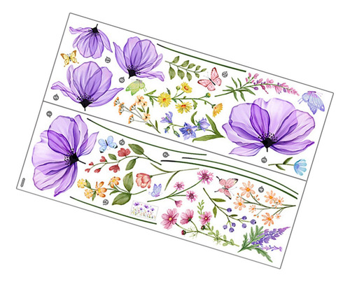 ! Pegatinas De Pared Con Diseño De Mariposas Y Flores, Papel