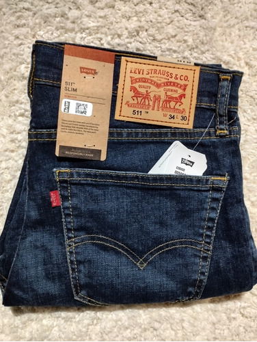 Pantalón Mezclilla Levi's Hombre 511 Slim, Talla 34x30 (103)