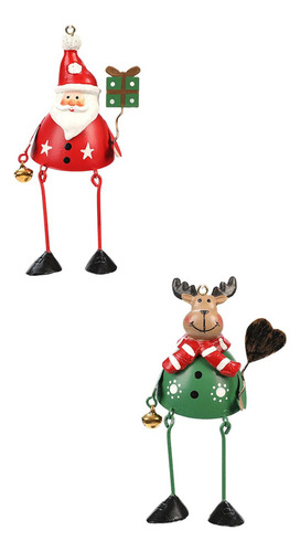 . 2 Adornos Navideños De Metal Para Árbol De Navidad,