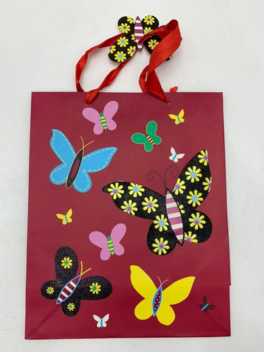 Imagen 3 de 5 de Bolsa Regalo Motivo Mariposa Grande In. 6748 Salida 1.3 Xavi