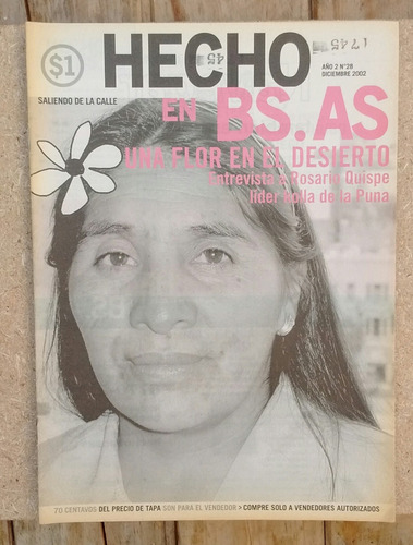 Revista Hecho En Bs As Año 2 N 28 Dic 2002 Rosario Quispe