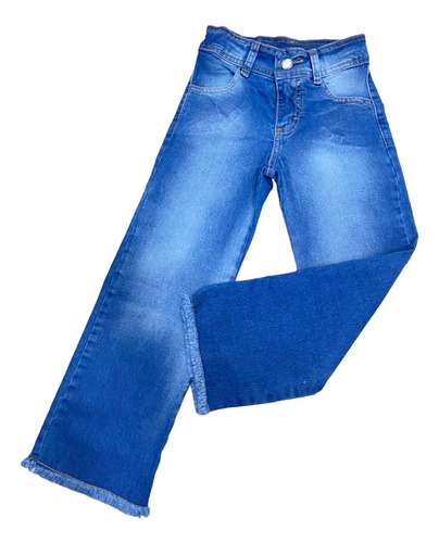 Calça Jeans Infantil Wideleg Destroyed Menina Blogueirinha