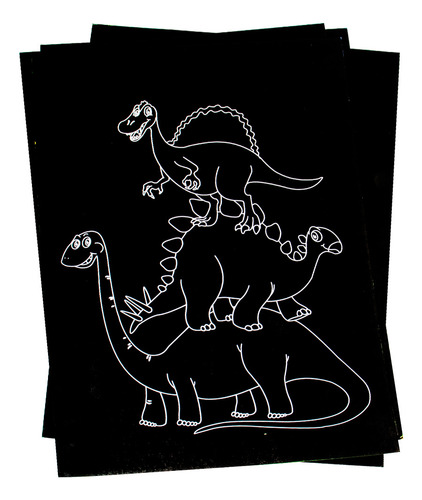 Kit Jogo Da Memória Sensorial + Papel Mágico Dino P/ Colorir