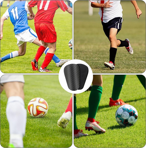 2 Pares Mini Espinilleras De Fútbol Protector Deportes G Negro
