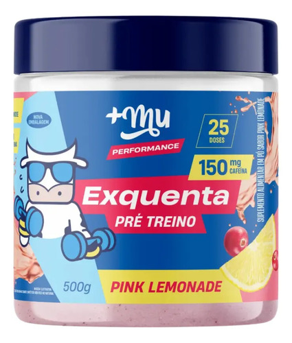 Pré treino +Mu Exquenta Sabor Pink Lemonade Com Cafeína Palatinose e Taurina - 500g