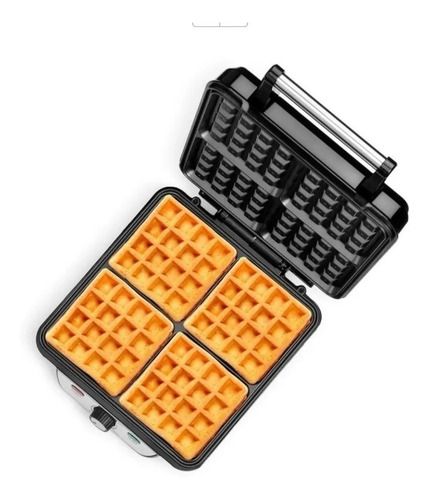 Wafflera Belga Holstein Housewares D 4 Puestos Waffles Acero