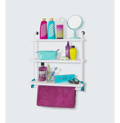 Imagen 2 de 6 de Repisas Para Baño Konekte Blanco Metal Sólido Resistente