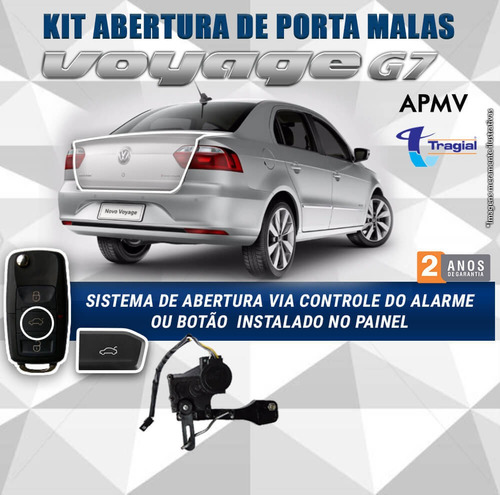 Imagem 2 de 5 de Kit Abertura Porta Malas Tragial Apmv3 Voyage G7 Botão Origi