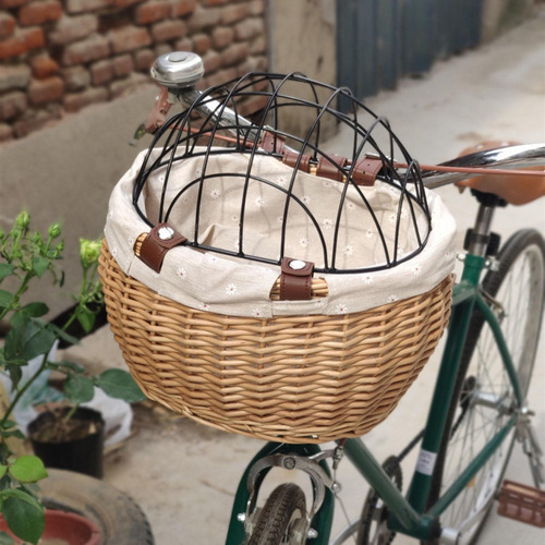 Mascotas, Gato, Perro, Bicicleta Delantera, Cesta Madera