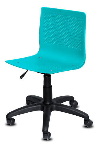 Silla De Escritorio Neumatica Giratoria Con Ruedas Anana Asiento Plastico + Color Verde Claro