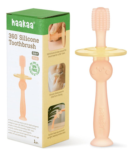 Cepillo De Dientes Haakaa 360° Para Bebés Con Base De Succió