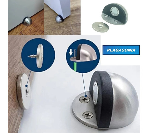 Imagen 6 de 9 de Traba Tope Magnetico Acero Inoxidable Puertas Gd-02m {chico}