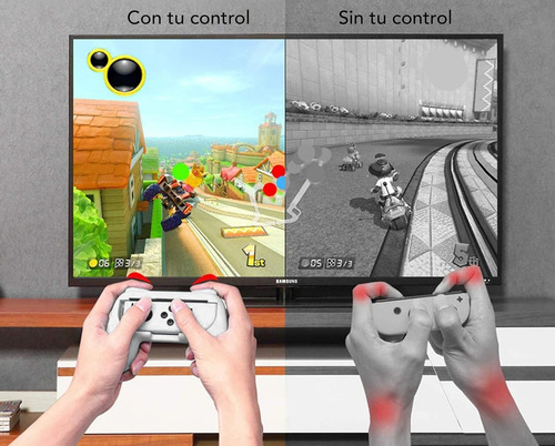 2 Grips Joy-con Fundas Porta Controles Nintendo Switch Blanco