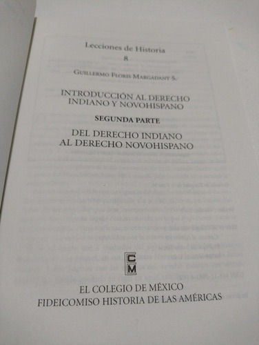 Chambajlum Introduccion Derecho Indiano Floris Margadant (Usado)
