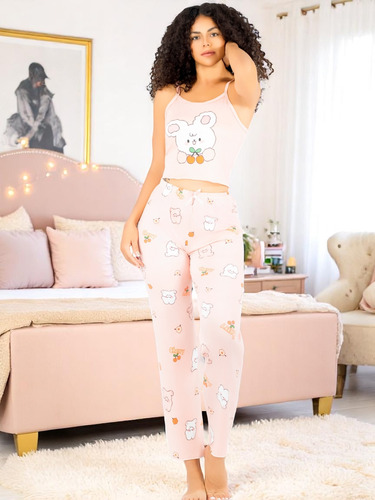 Set De 2 Conjunto Pijama Mujer Blusa Y Pantalón Dama Piyama