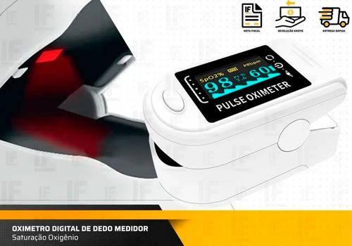 Oximetro Digital De Dedo Medidor De Saturação De Oxigênio