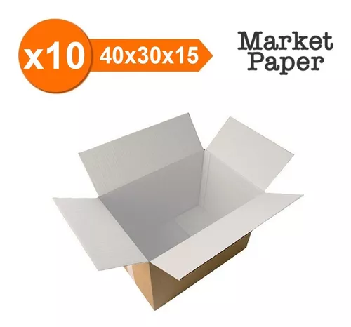 montaje Hasta aquí solar Caja Carton Embalaje 40x30x15 Blanco Dentro Reforzada X10 | MercadoLibre