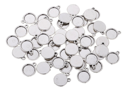 50 Bandejas Pendentes De Moldura Redonda Cabochão.