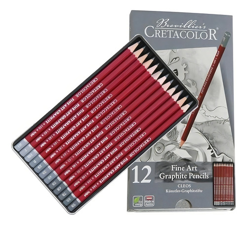 Conjunto de lápis de grafite Cretacolor Fine Art, 12 peças para desenhar