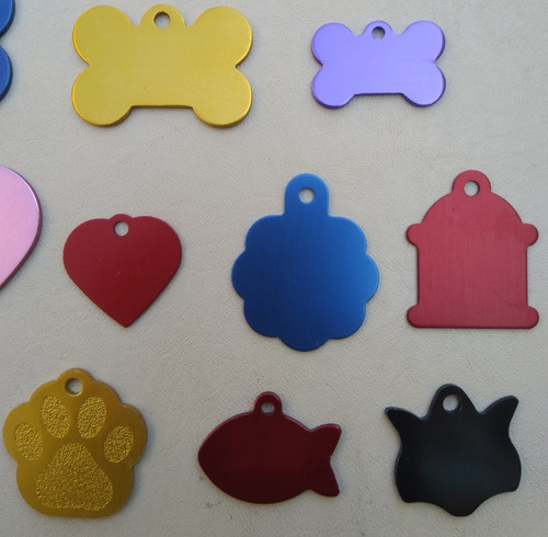 Placa Grabada De Identificación A Colores Para Perro Y Gato