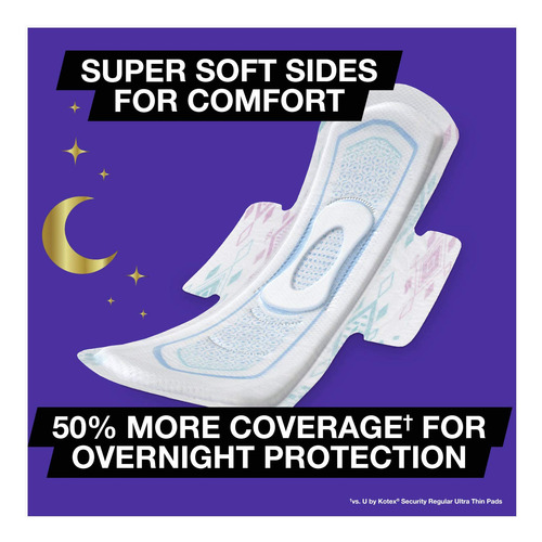 U By Kotex Allnighter Ultra Thin Overnight Pads With Wings,