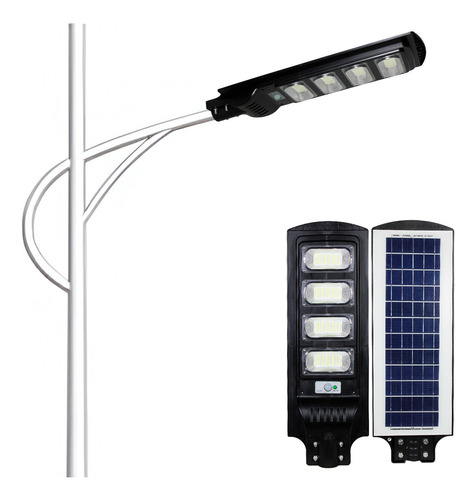 Lampara Solar 120w Led Exteriores Alumbrado Publico Cn Brazo