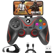 Comprar Control Para Celular Bluetooth Con Soporte Gamepad Para Android Skyteelor Pro Controller Color Rojo