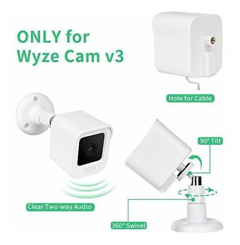 3 Estuche Montaje Carcasa Para Wyze Cam V3 Solamente 360