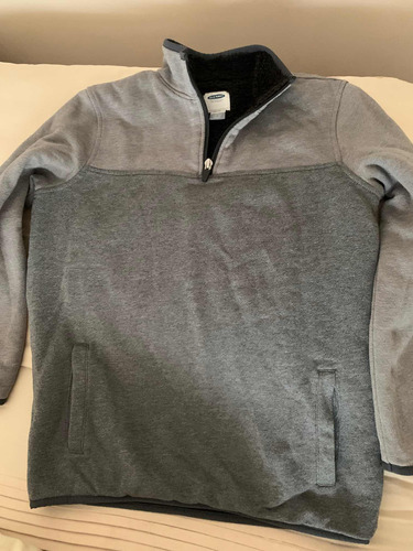 Poleron Gris Old Navy Talla 10-12 Años Forrado Chiporro